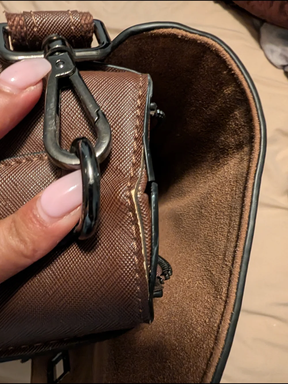 Brown Men's Leather-Style Briefcase Messenger Bag